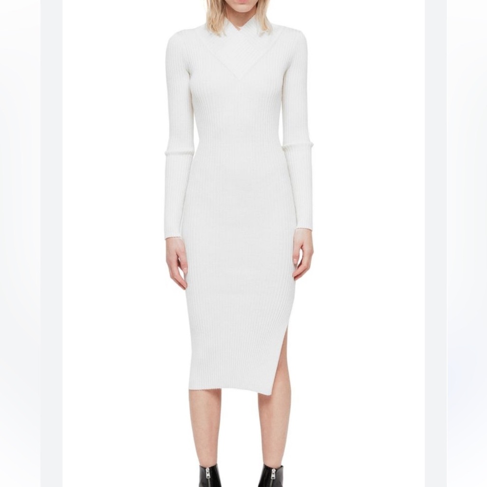 All Saints White Long Sleeve Dress